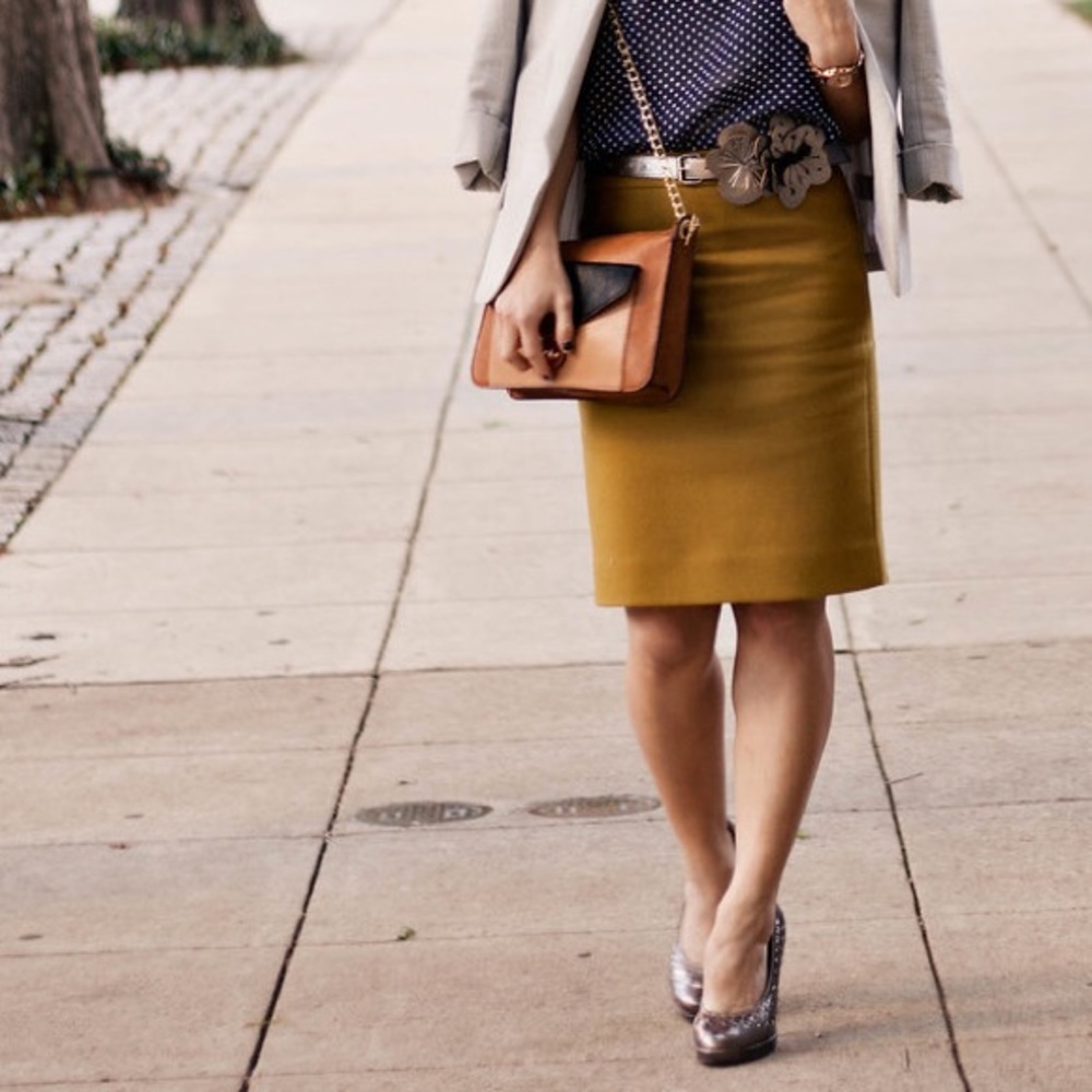 Vintage Wool Blend Pencil Skirt